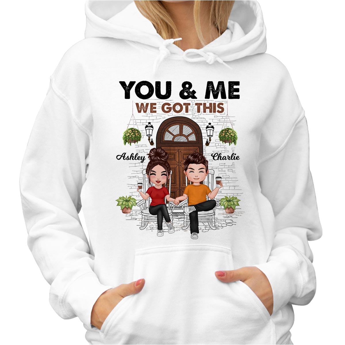 Couple Front Porch Outline Sketch Personalized Shirt
