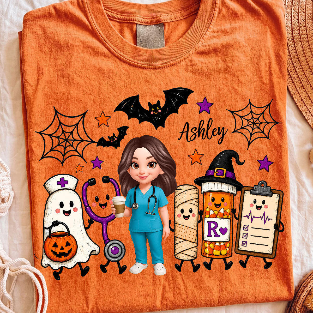 Halloween Cute Nurse Things - Personalized Shirt - Halloween Shirt For Nurse