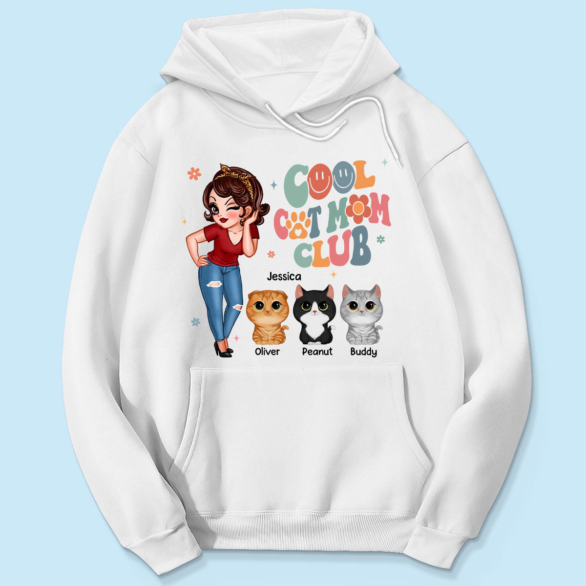 Cool Cat Mom Club Personalized Shirt