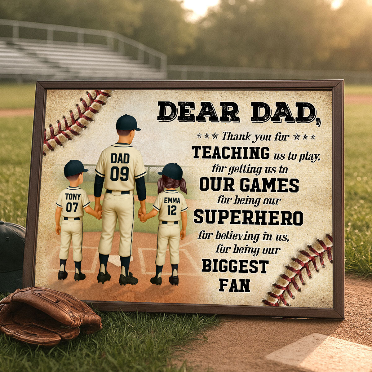 We Hit A Home Run Scoring You As Our Dad Baseball Dad Personalized Poster