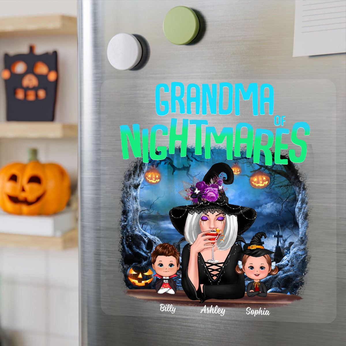 Mom Grandma Of Nightmare Personalized Decal, Halloween Decor