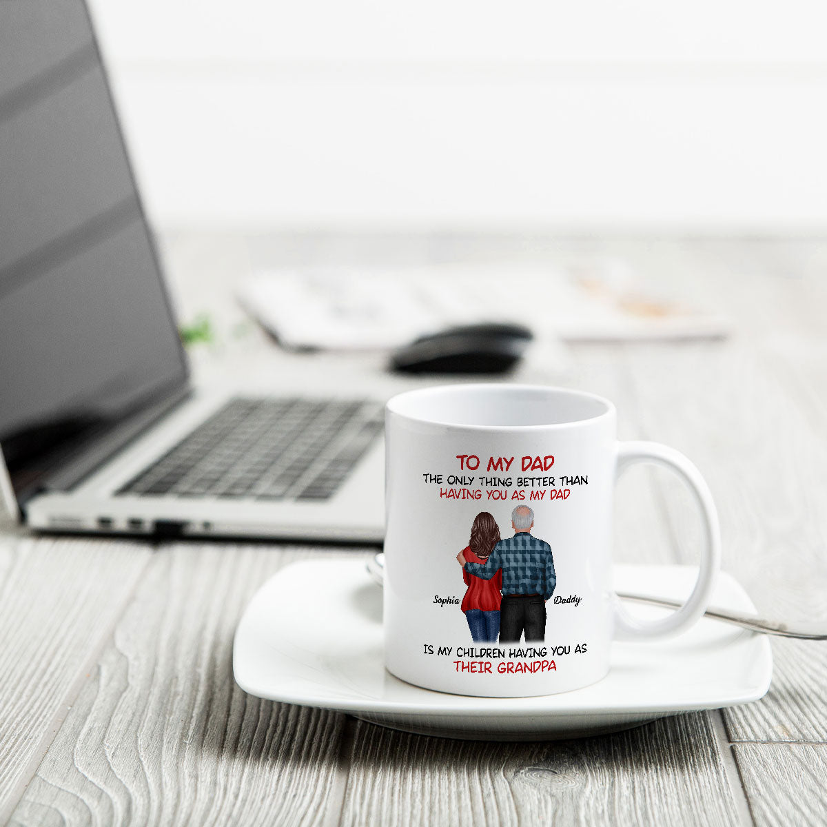 To My Dad From Daughter Happy Father‘s Day Personalized Mug