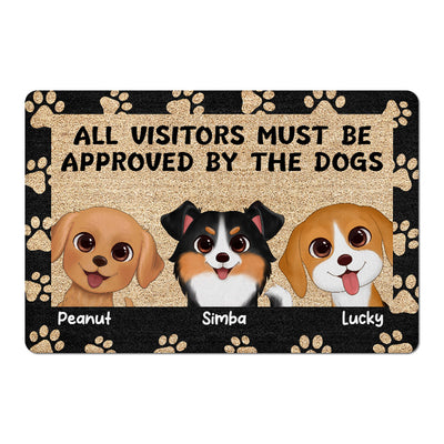 Paws Pattern Watercolor Cute Dogs Personalized Doormat