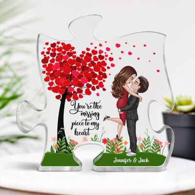 Heart Tree Couple Personalized Acrylic Puzzle Plaque