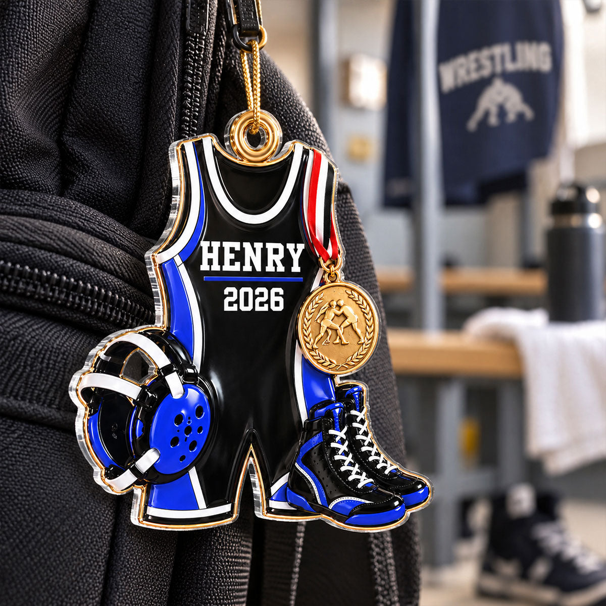 Wrestling Things Custom Name 2D Flat Printed - Personalized Acrylic Ornament - Gift For Son, Wrestling Keepsake, Wrestling Lovers Gift