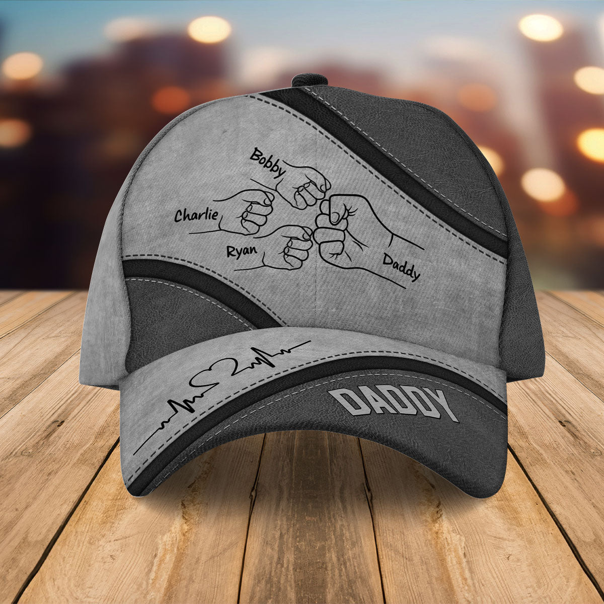 Daddy's Team Fist Bump - Personalized Classic Cap - Gift For Dad, Gift For Husband, Gift For Grandpa