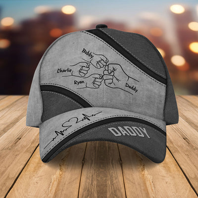 Daddy's Team Fist Bump - Personalized Classic Cap - Gift For Dad, Gift For Husband, Gift For Grandpa