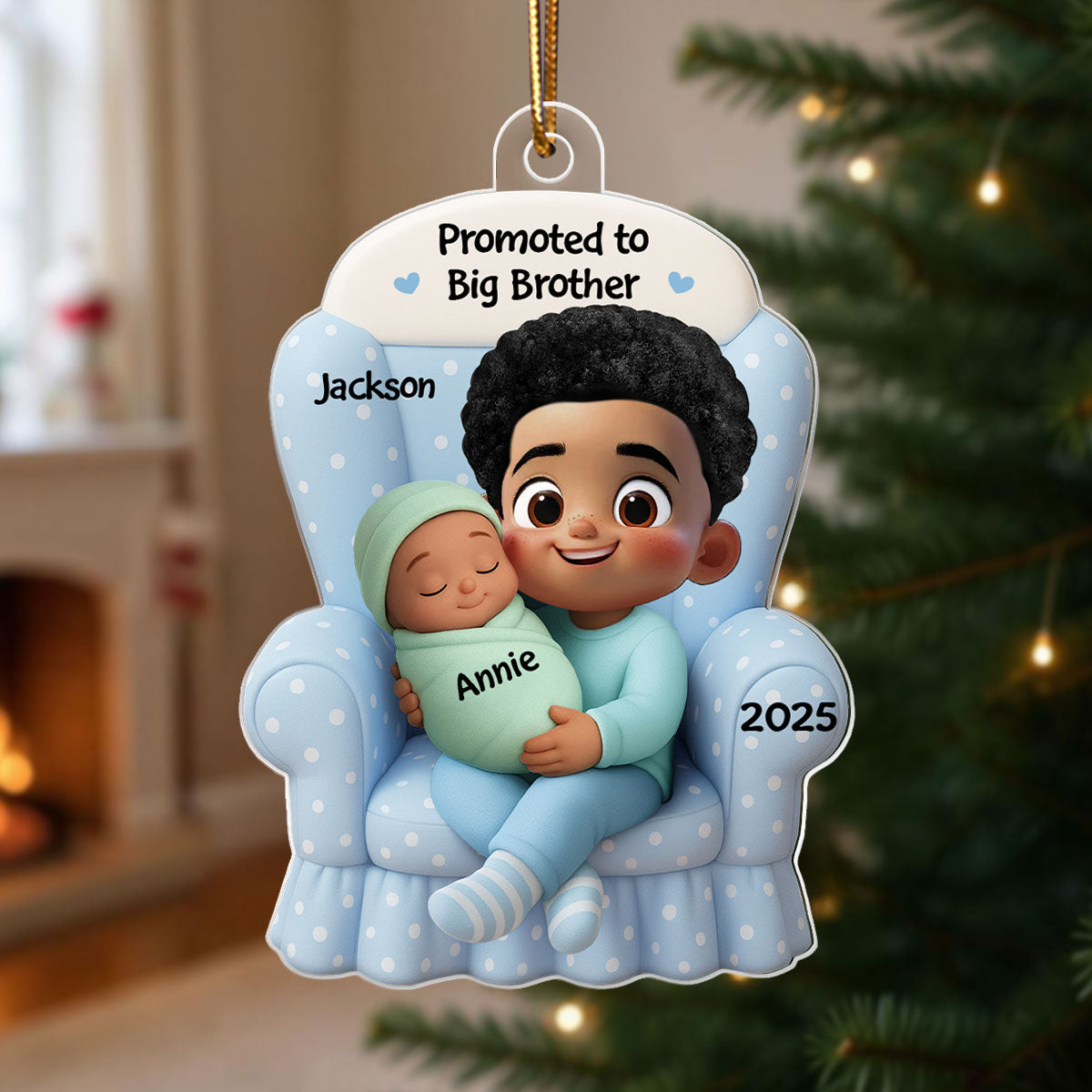Personalized Big Brother, Big Sister And Baby Custom Personalized Christmas Ornament Baby Announcement Gift