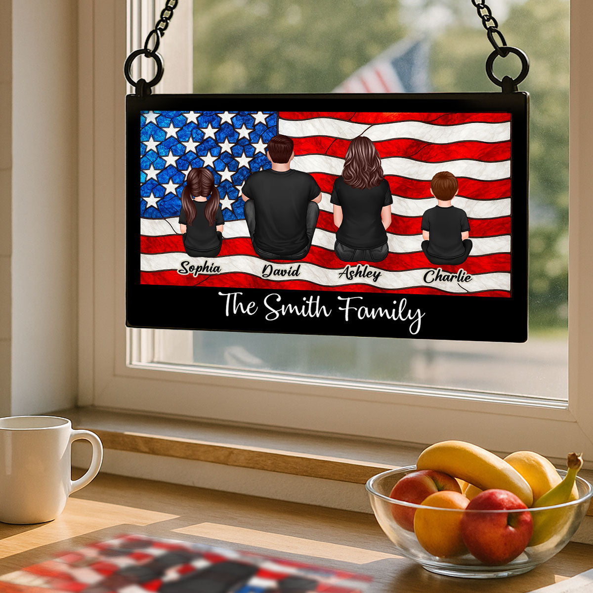 Nation Flag 4th Of July Personalized Suncatcher