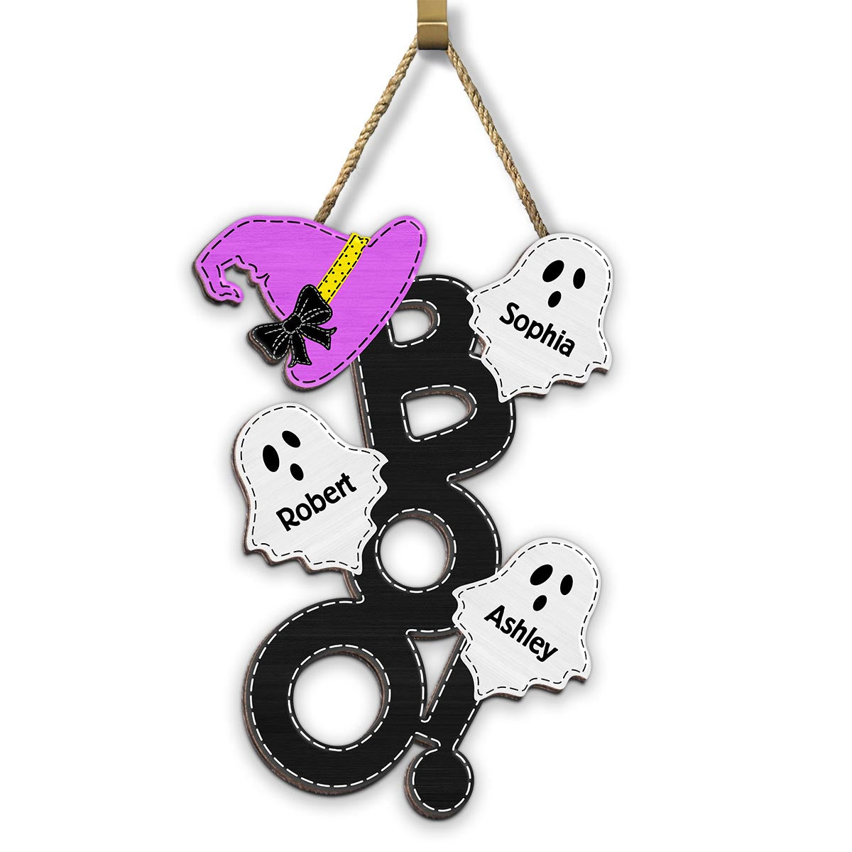 BOO Family Halloween Personalized Wood Sign, Halloween Decoration