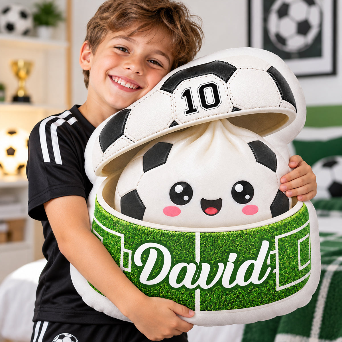 Custom Soccer Dumpling Squishy Style - Personalized Custom Shaped Pillow - Christmas Gift for Daughter, Son, Grandkids