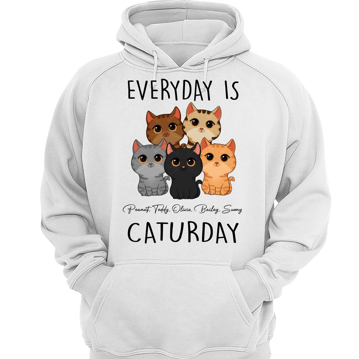 Everyday Is Caturday Cute Cats Vector Personalized Shirt