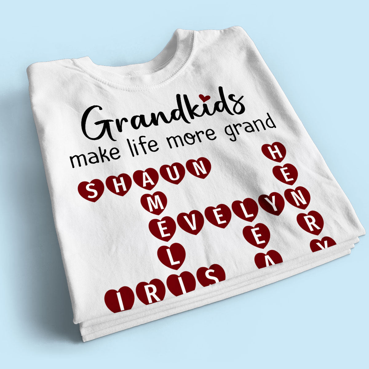 Grandkids Make Life Grand Heart Crossword Puzzle Personalized Shirt