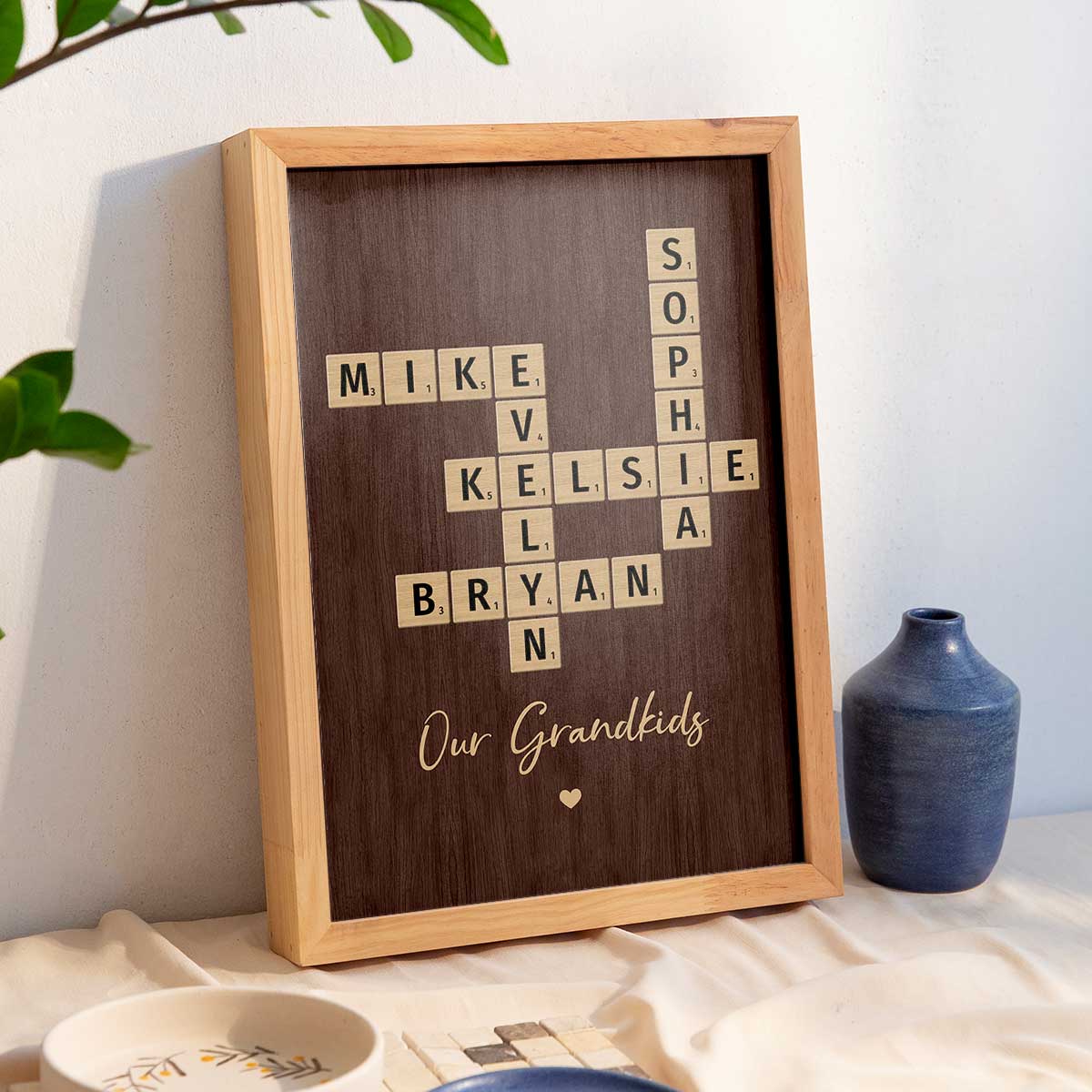Our Grandkids Crossword Puzzle Art - Created In A Moment, Treasured Forever Personalized Poster