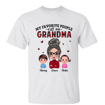 Checkered Pattern Favorite People Call Me Grandma Personalized Shirt
