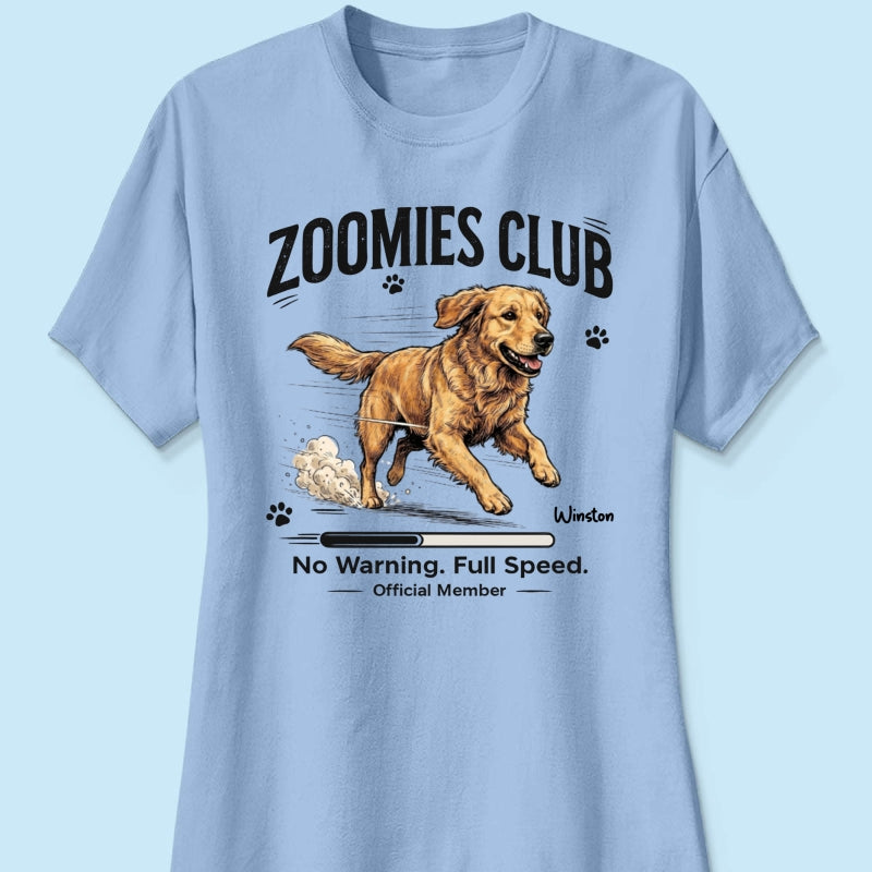 Zoomies Club Official Member Custom Pet Photo - Personalized Shirt - Funny Gift For Dog Cat Lover