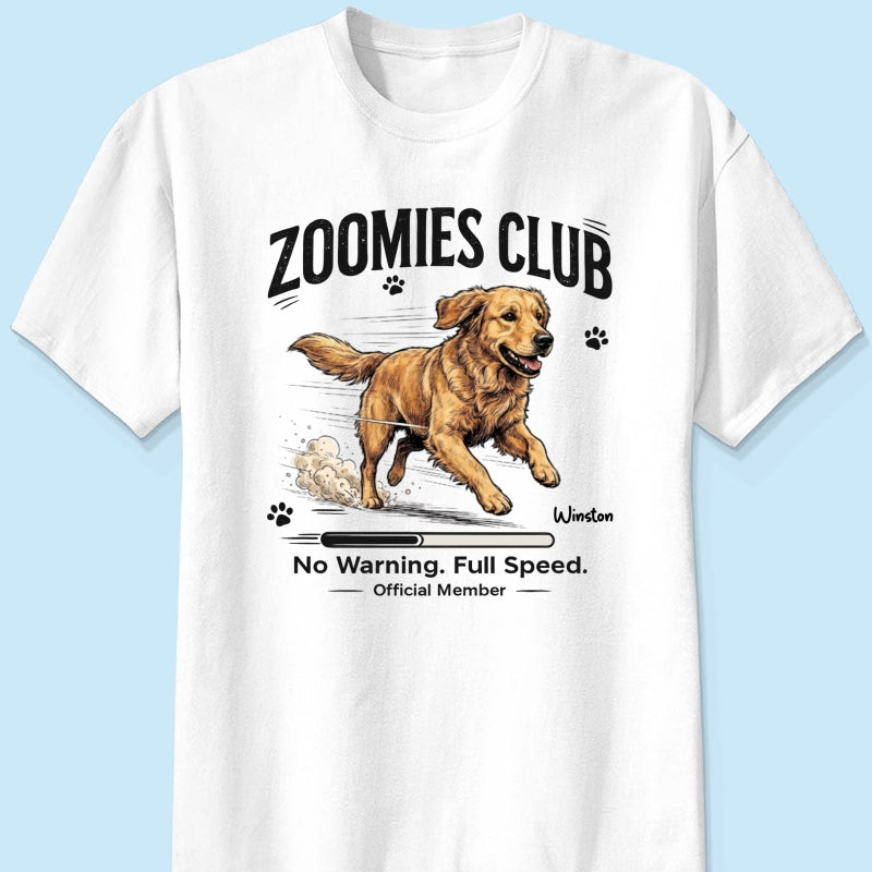 Zoomies Club Official Member Custom Pet Photo - Personalized Shirt - Funny Gift For Dog Cat Lover