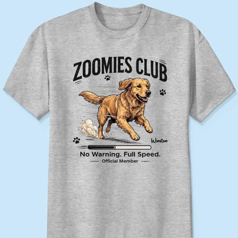 Zoomies Club Official Member Custom Pet Photo - Personalized Shirt - Funny Gift For Dog Cat Lover