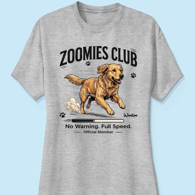 Zoomies Club Official Member Custom Pet Photo - Personalized Shirt - Funny Gift For Dog Cat Lover