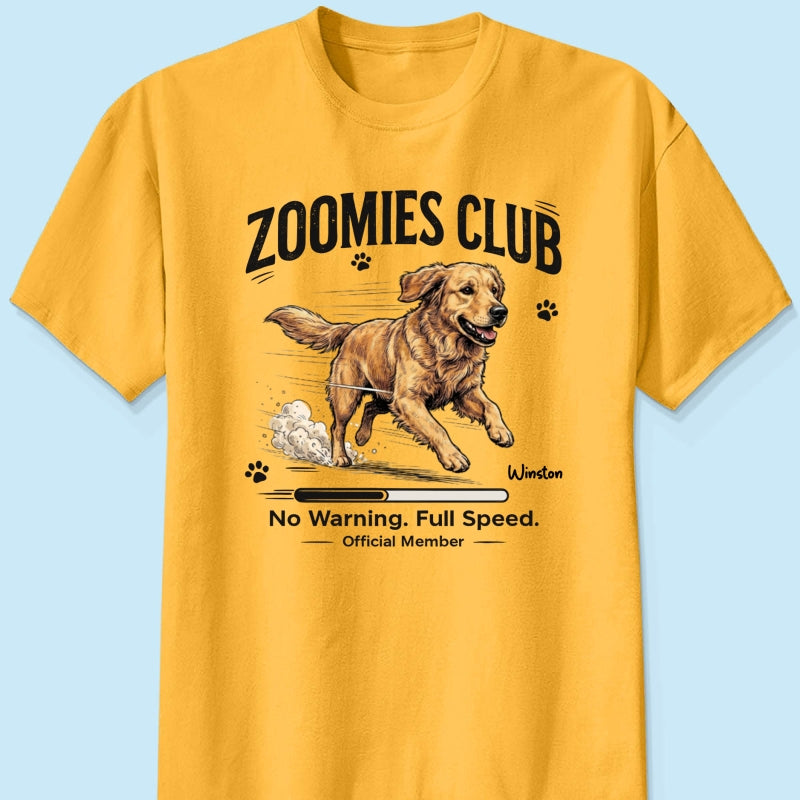 Zoomies Club Official Member Custom Pet Photo - Personalized Shirt - Funny Gift For Dog Cat Lover