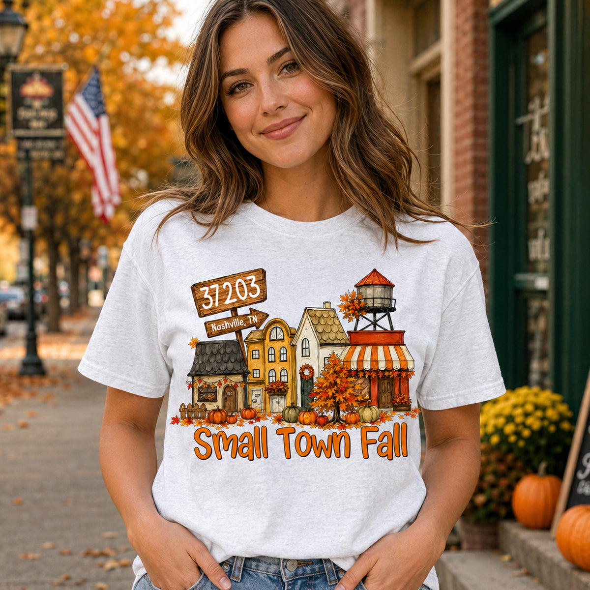 Custom Zip Code Fall Town - Personalized Shirt - Gift for Her