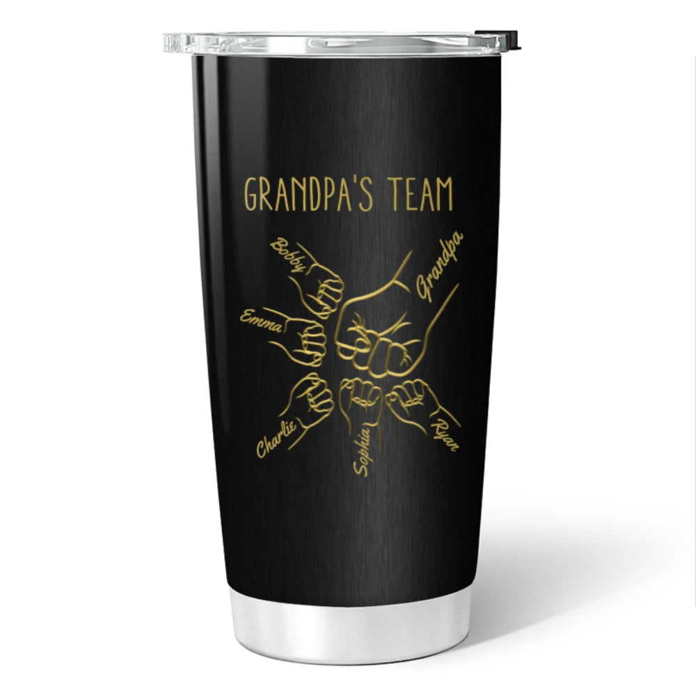 Best Dad Papa Grandpa Fist Bump Outline Metal Personalized Tumbler