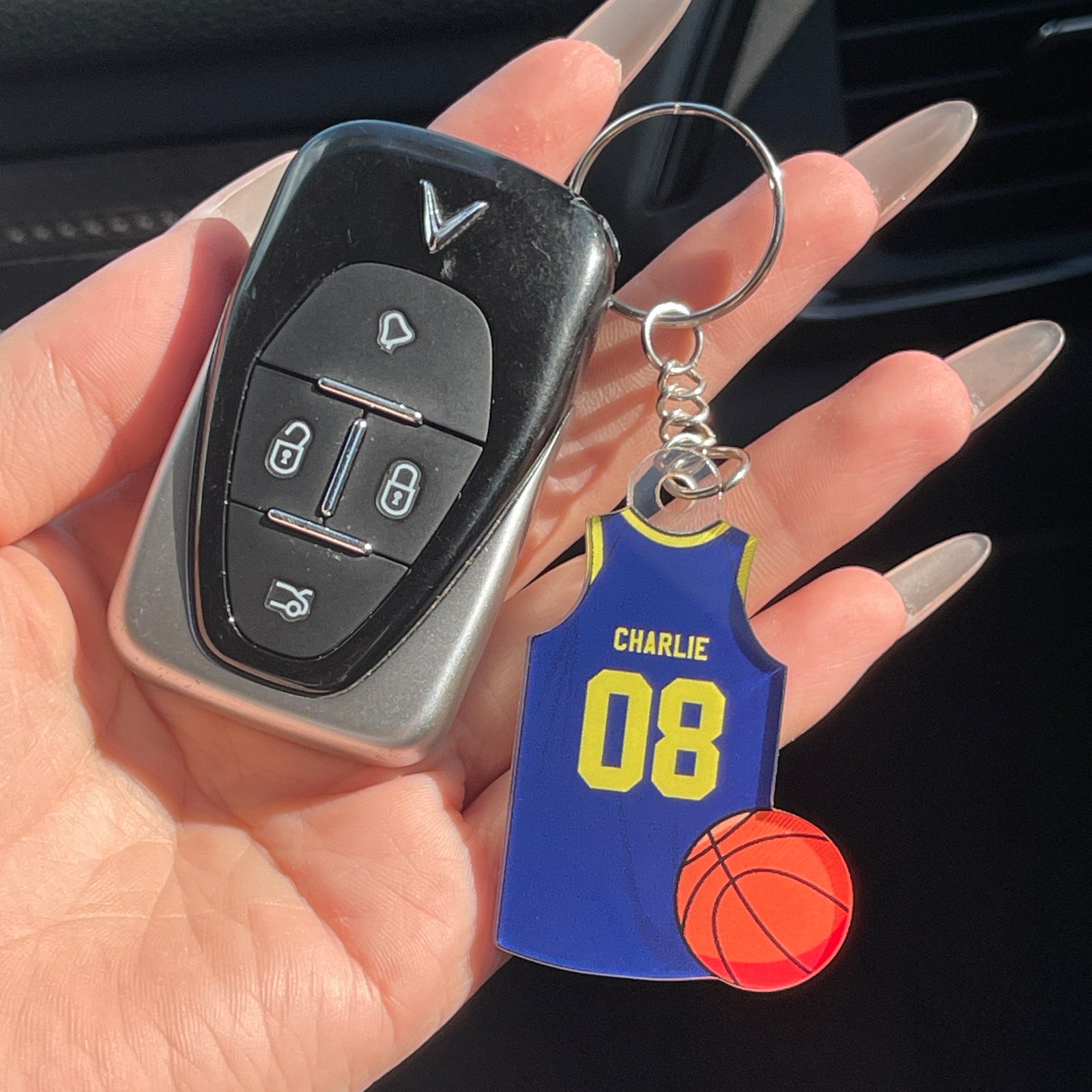 Basketball Jersey Gift For Son, Husband, Him Personalized Acrylic Keychain