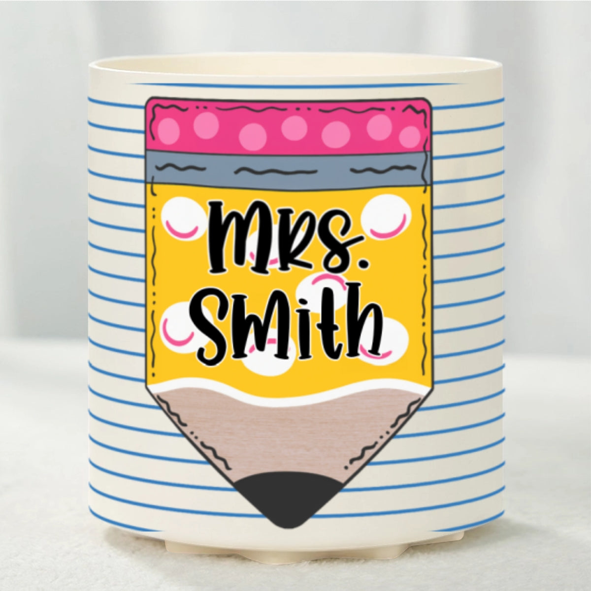 Custom Pencil Notebook Teacher Personalized Rotating Pen Holder, Back to School Gift for Teacher