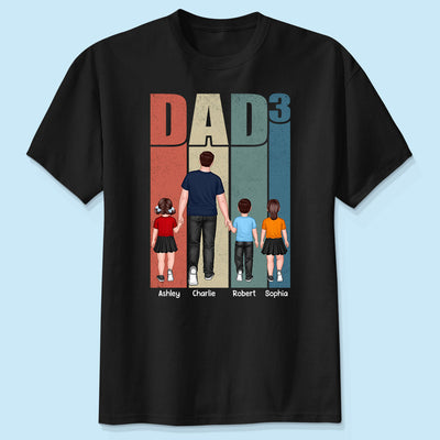 Walking Dad Retro Letters Frame Personalized Shirt