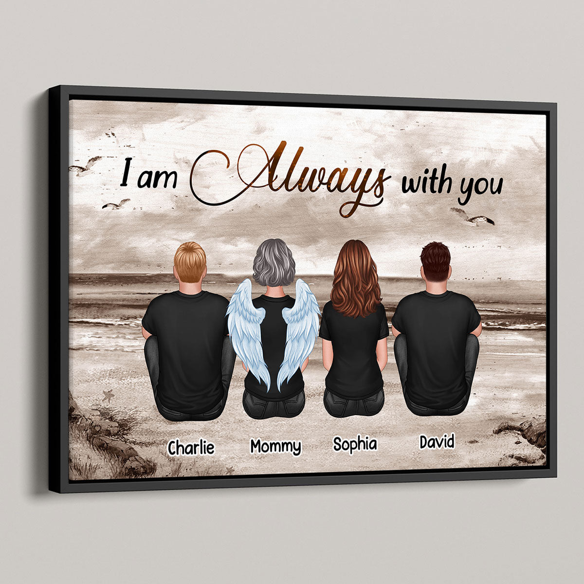 Always With You Sky Family Members, Memorial Personalized Poster, Sympathy Gift