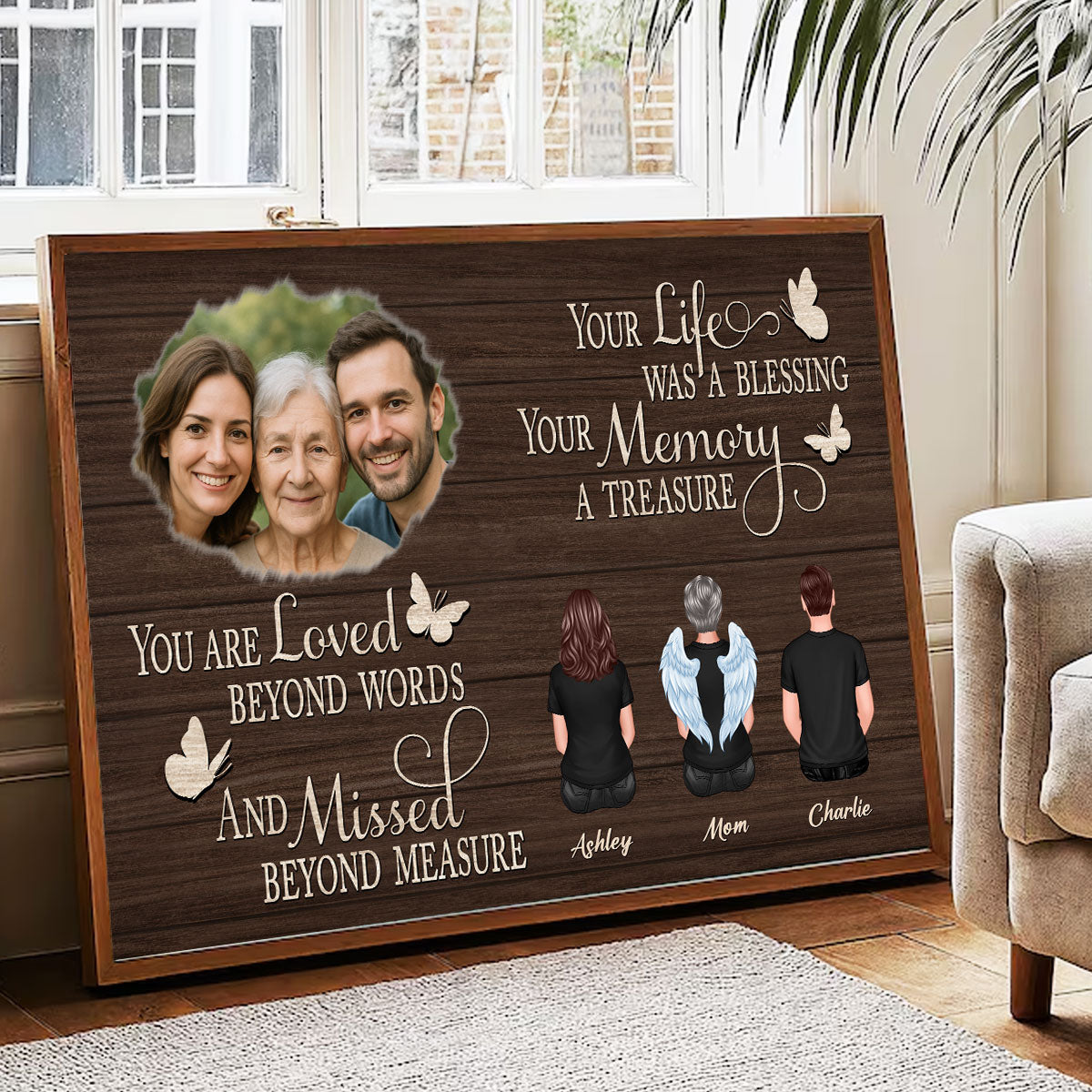 Lost Loved One Family Photo Uploaded Personalized Poster, Memorial gifts, Sympathy Gifts