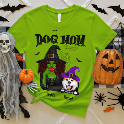 Halloween Green Witch Dog Mom Personalized 3D Shirt