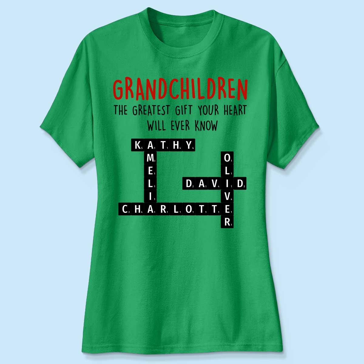 Grandchildren The Greatest Gift Your Heart Will Ever Know, Crossword Puzzle Personalized Shirt