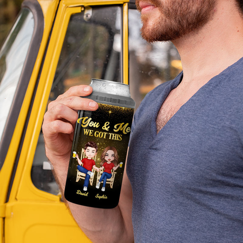 Cheers To Our Anniversary Couple Gift Personalized 4 In 1 Can Cooler