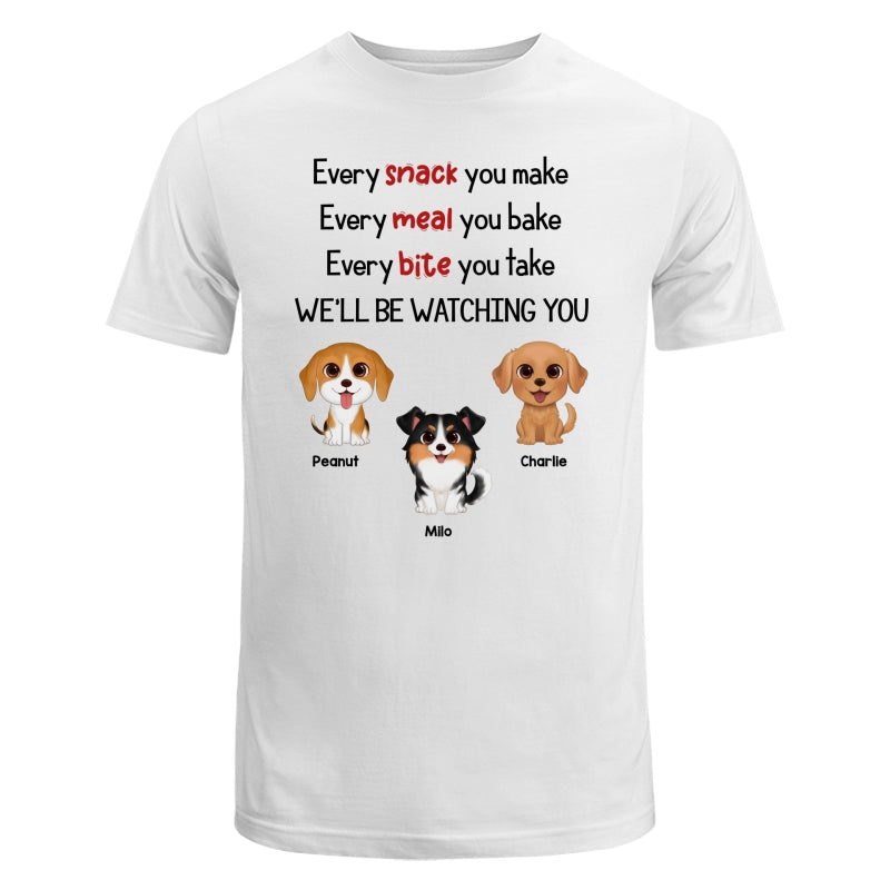 Watercolor Cute Dogs We‘ll Be Watching You Gift For Dog Lovers Personalized Shirt