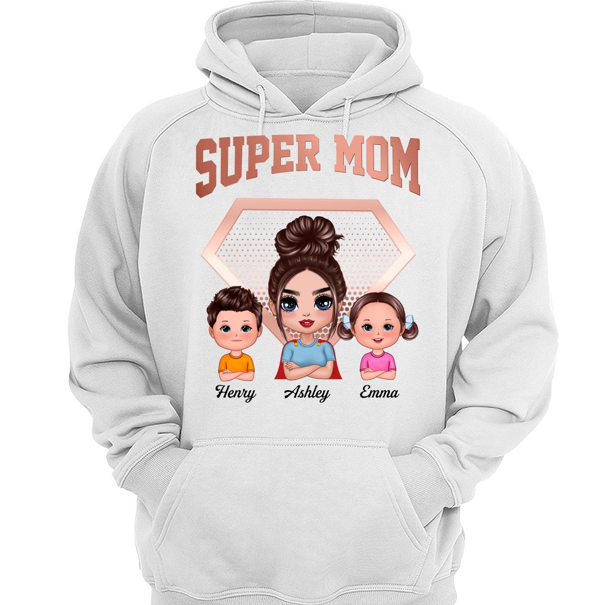 Super Mom Doll Mom & Kids Personalized Shirt