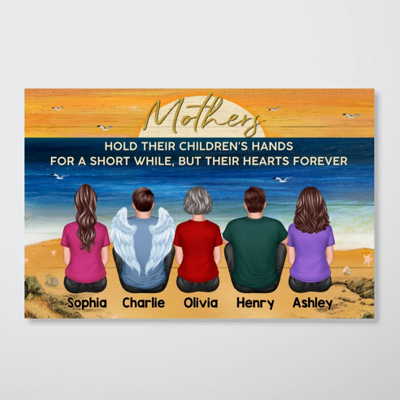 Mothers Hold Their Children‘s Hands Gift For Mom Family Personalized Horizontal Poster