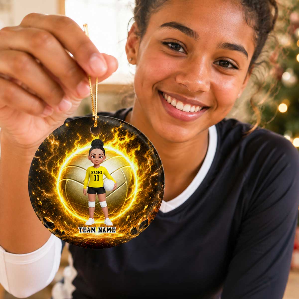 Trending Volleyball Boy & Girl - Personalized Ceramic Ornament - Christmas Gift For Kids, Grandkids