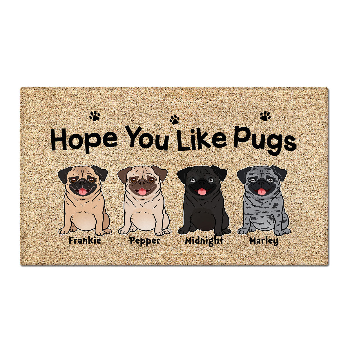 Hope You Like Pugs Personalized Doormat, Home Decor For Pug Lover