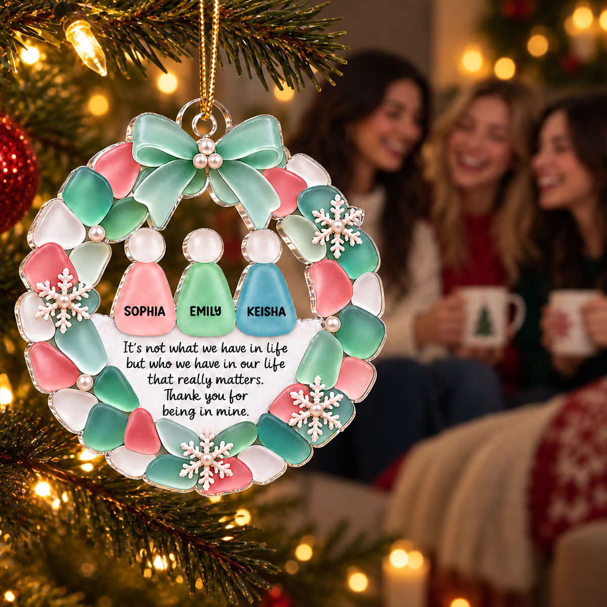 Best Friends Thank You For Being In My Life - Personalized Acrylic Ornament - Christmas Gift For Girls, Besties