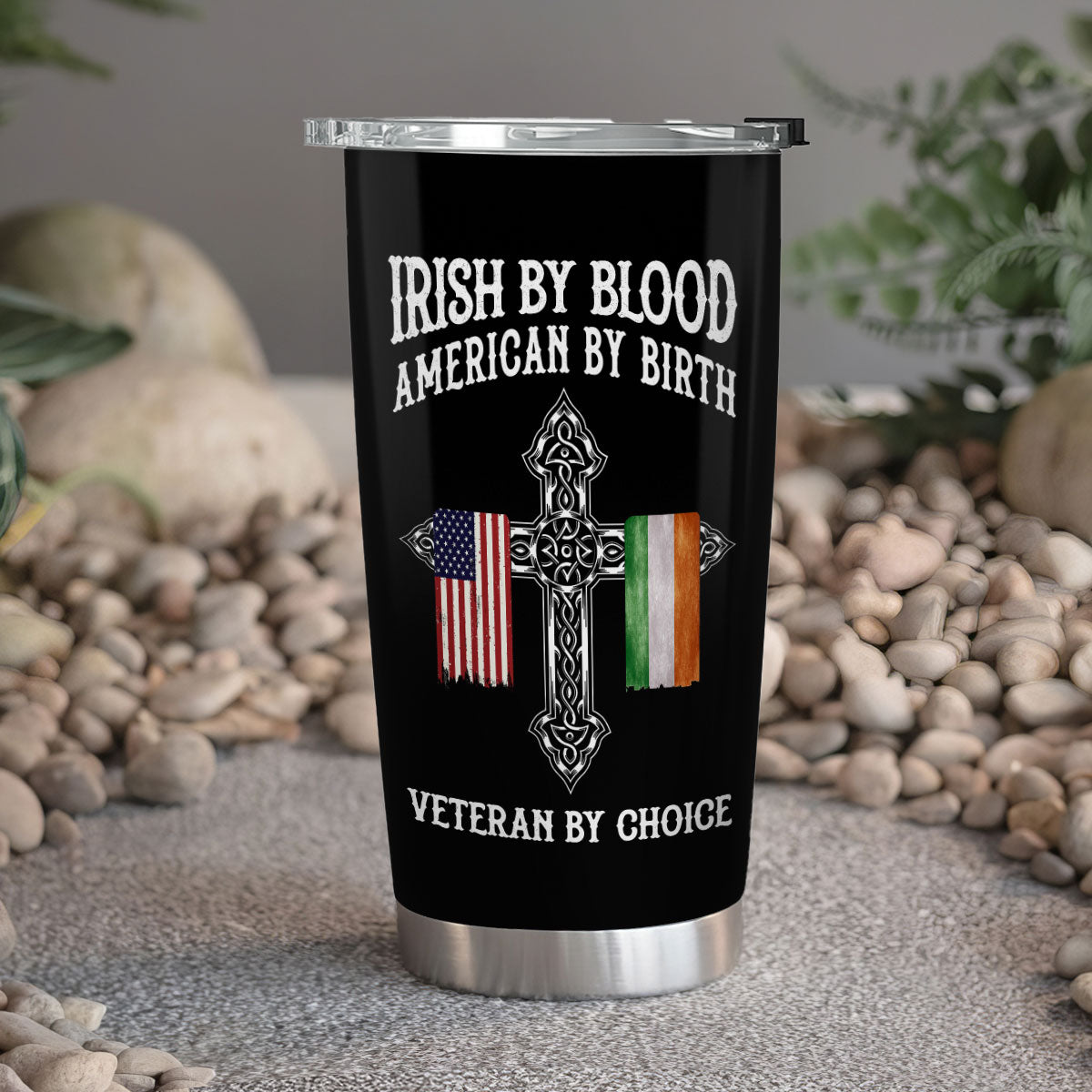 St. Patrick's Day Irish By Blood American By Birth Personalized Tumbler, Customize Title