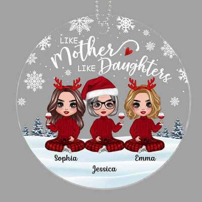 Doll Mother And Daughters Personalized Acrylic Ornament