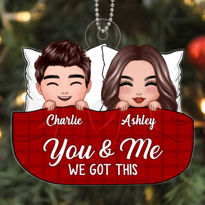 Doll Couple Sleeping On Bed Christmas Gift Personalized Acrylic Ornament