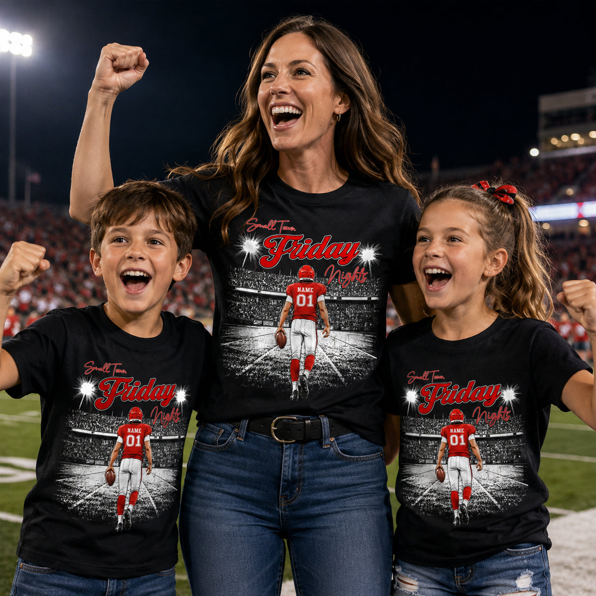 Small Town Friday Night Lights - Personalized Shirt - Game Day Season