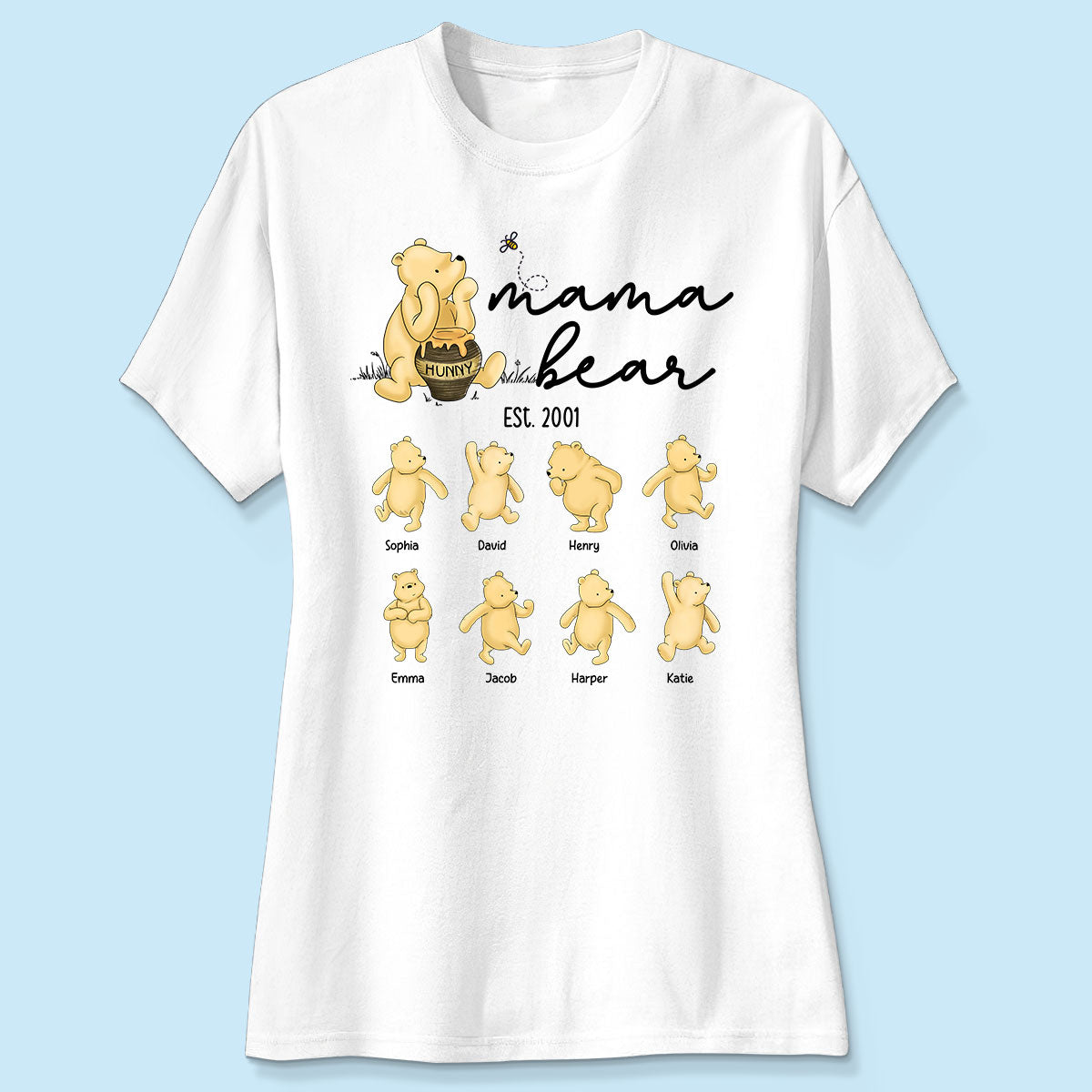 Mama Bear Est. Cute Bears Mother‘s Day Gift For Mom Grandma Auntie Personalized Shirt