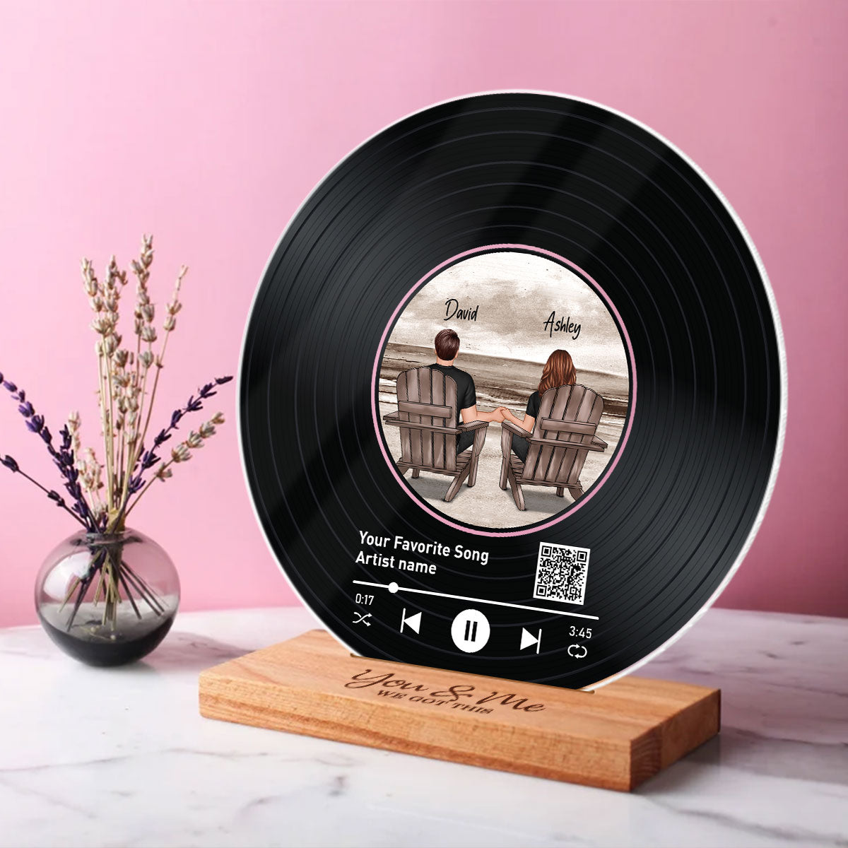 Couple Beach Landscape Personalized Acrylic Song Plaque,  Gift, Anniversary Gift For Couple, For Him, For Her, Husband, Wife