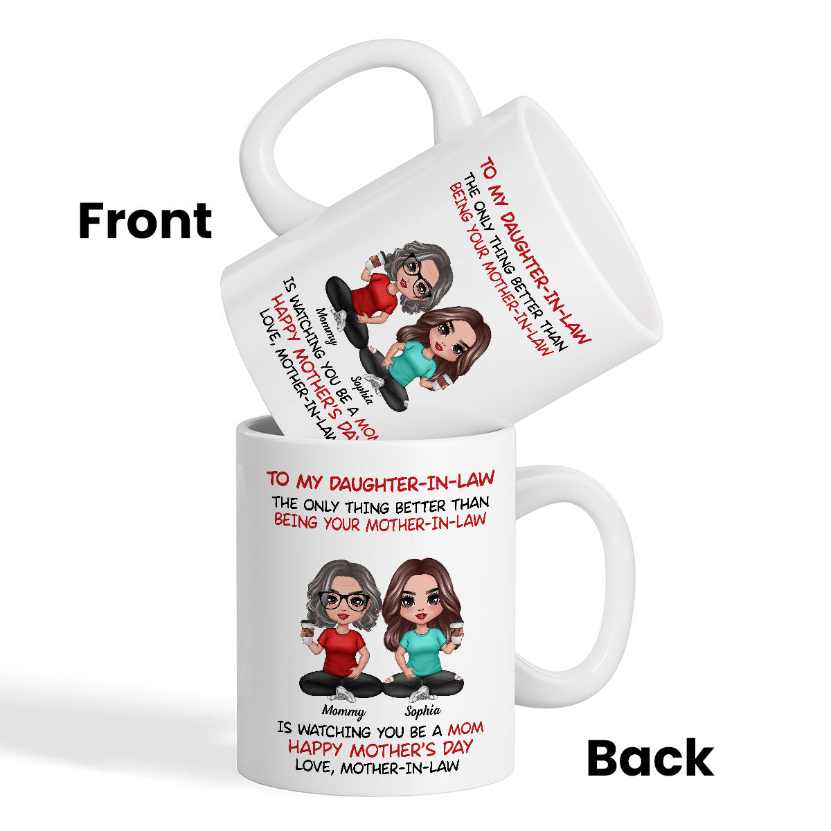 To My Daughter-In-Law Happy Mother‘s Day Personalized Mug, Heartfelt 2025 Gift