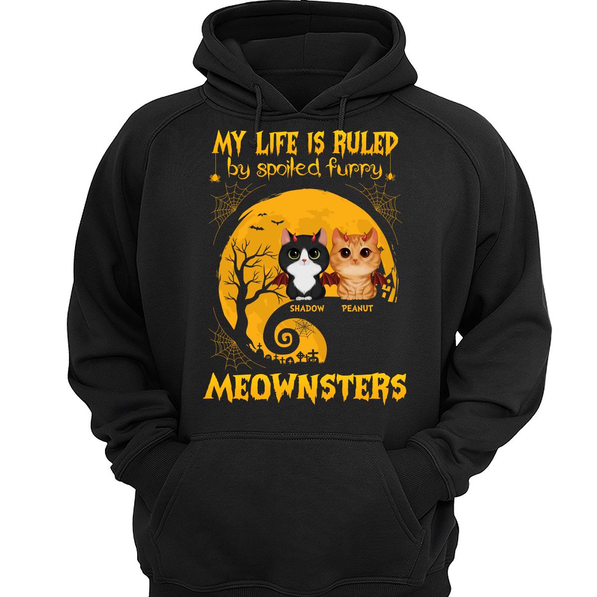 My Life Is Ruled By Meowsters Halloween Cat Lovers Personalized Shirt