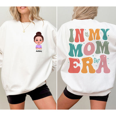 In My Mom Era Cute Kids Gift For Her Personalized Double Sided Sweatshirt