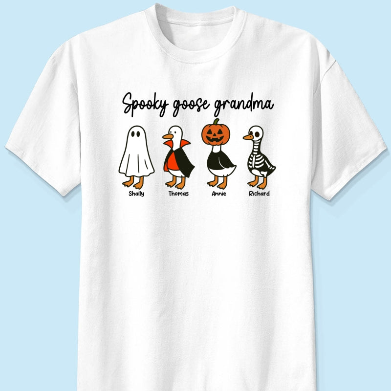 Halloween Funny Cute Spooky Goose Grandma Personalized Shirt